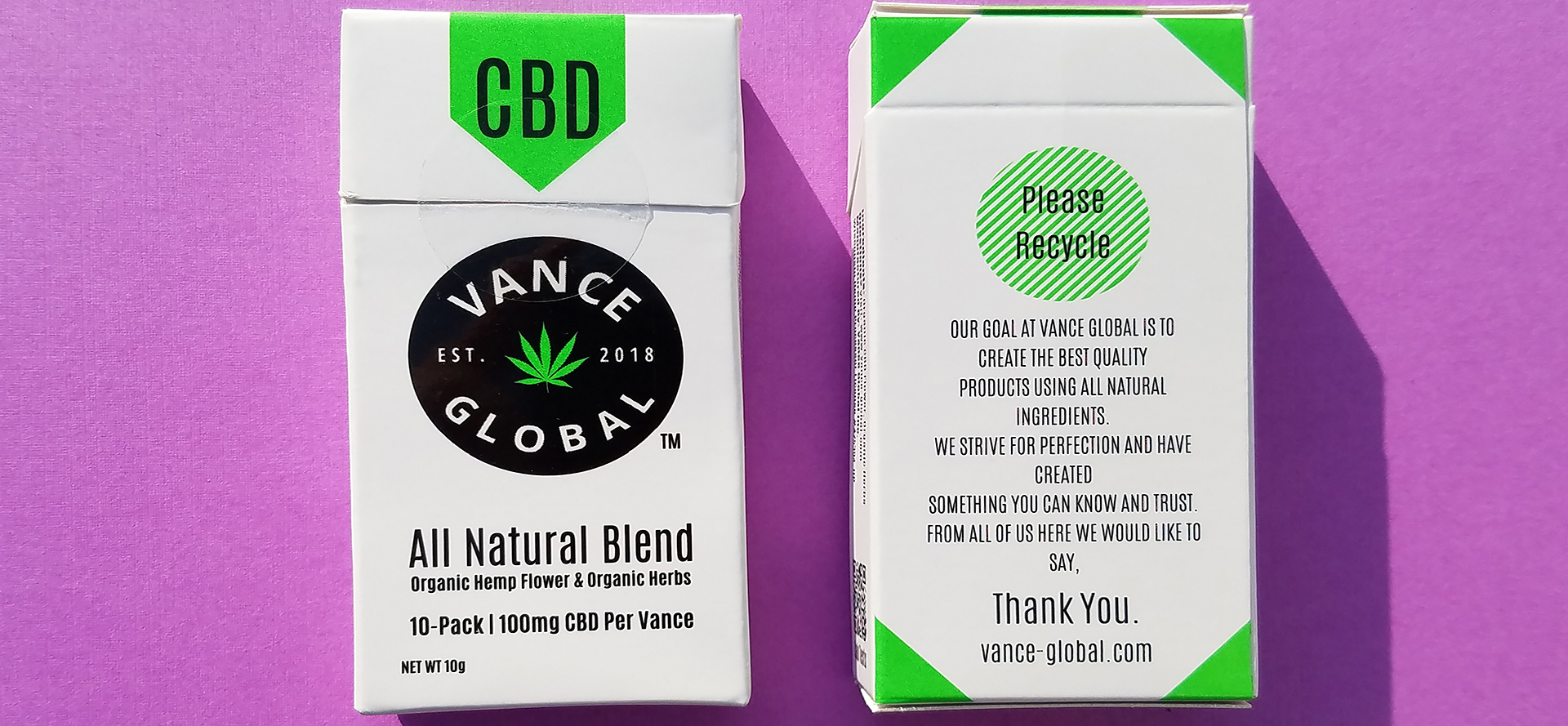 Best natural blend CBD Cigarettes packs.