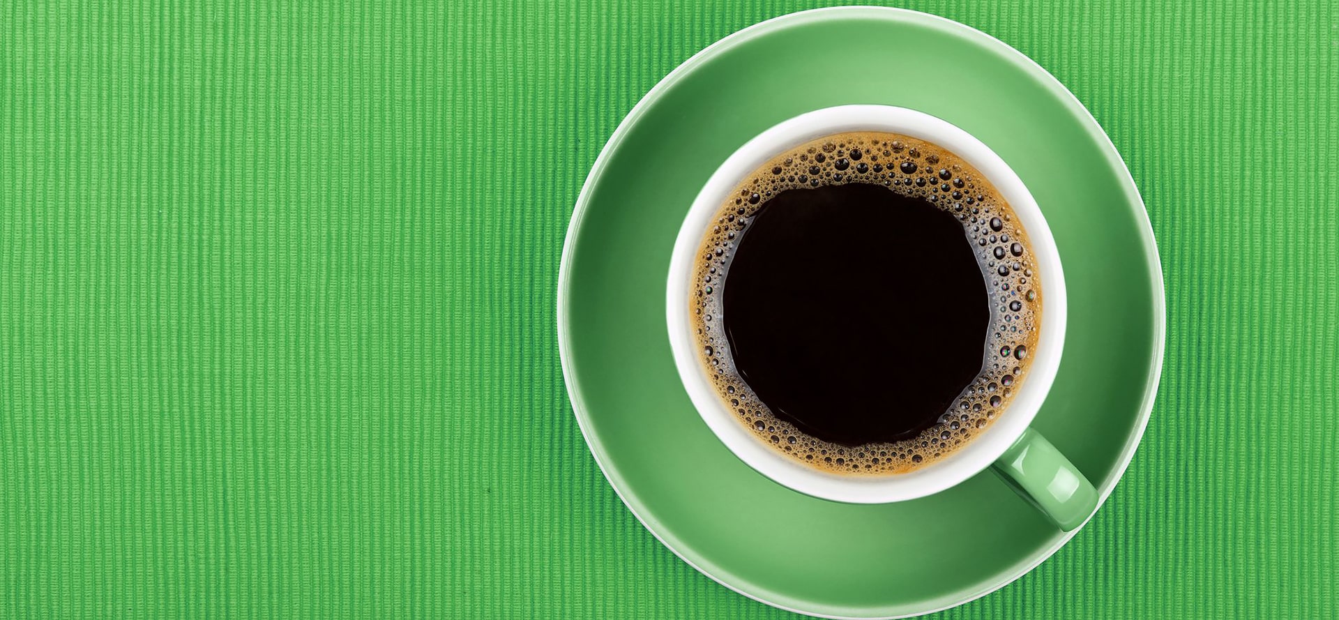 CBD Black Coffee in Green Cup.