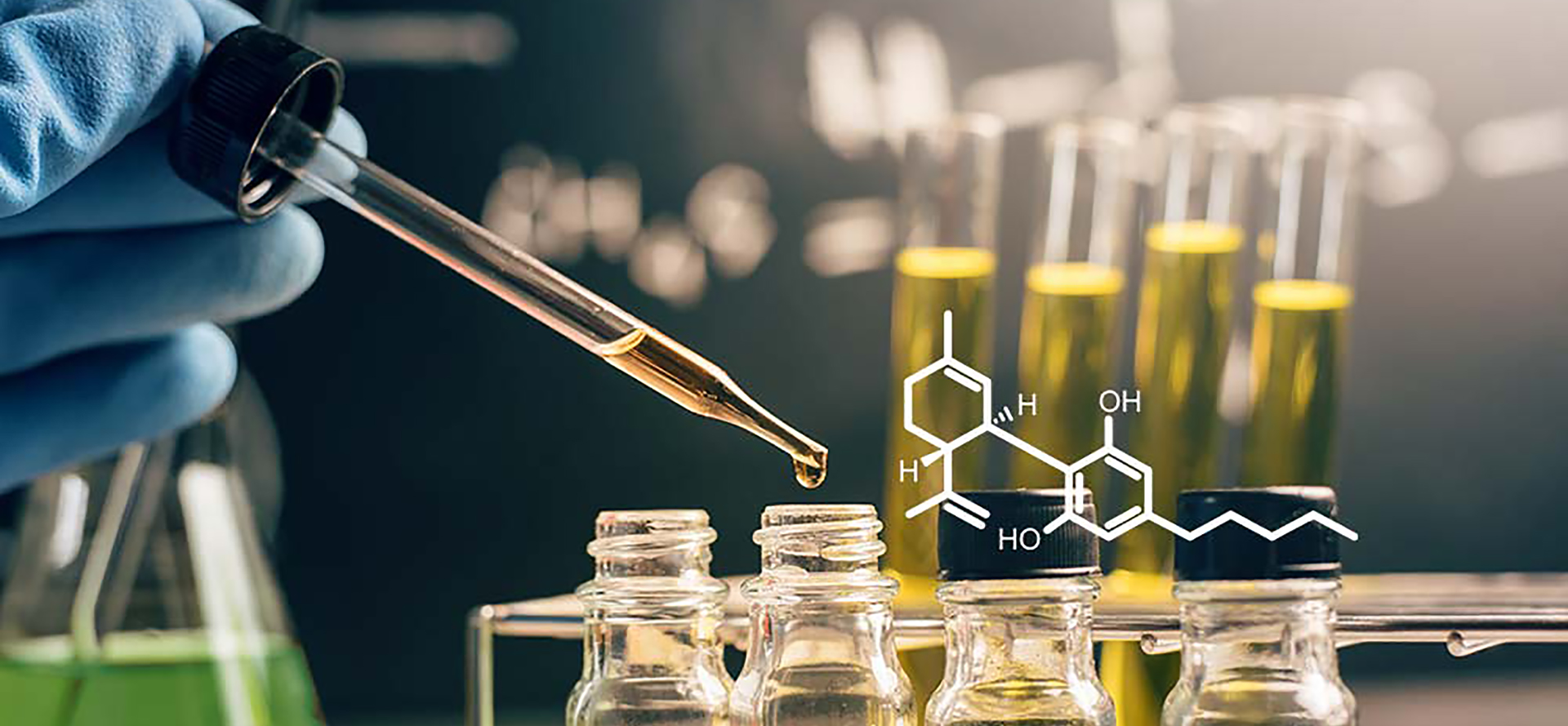 CBD-Infused distillate in lab.