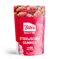 Delta-8 Bites - Strawberry Gummies - 150mg.