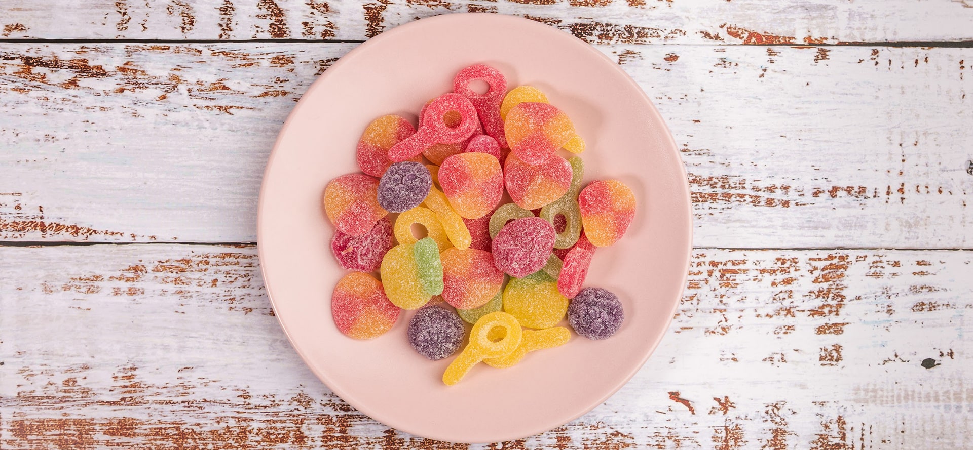 Plate of CBD gummies.